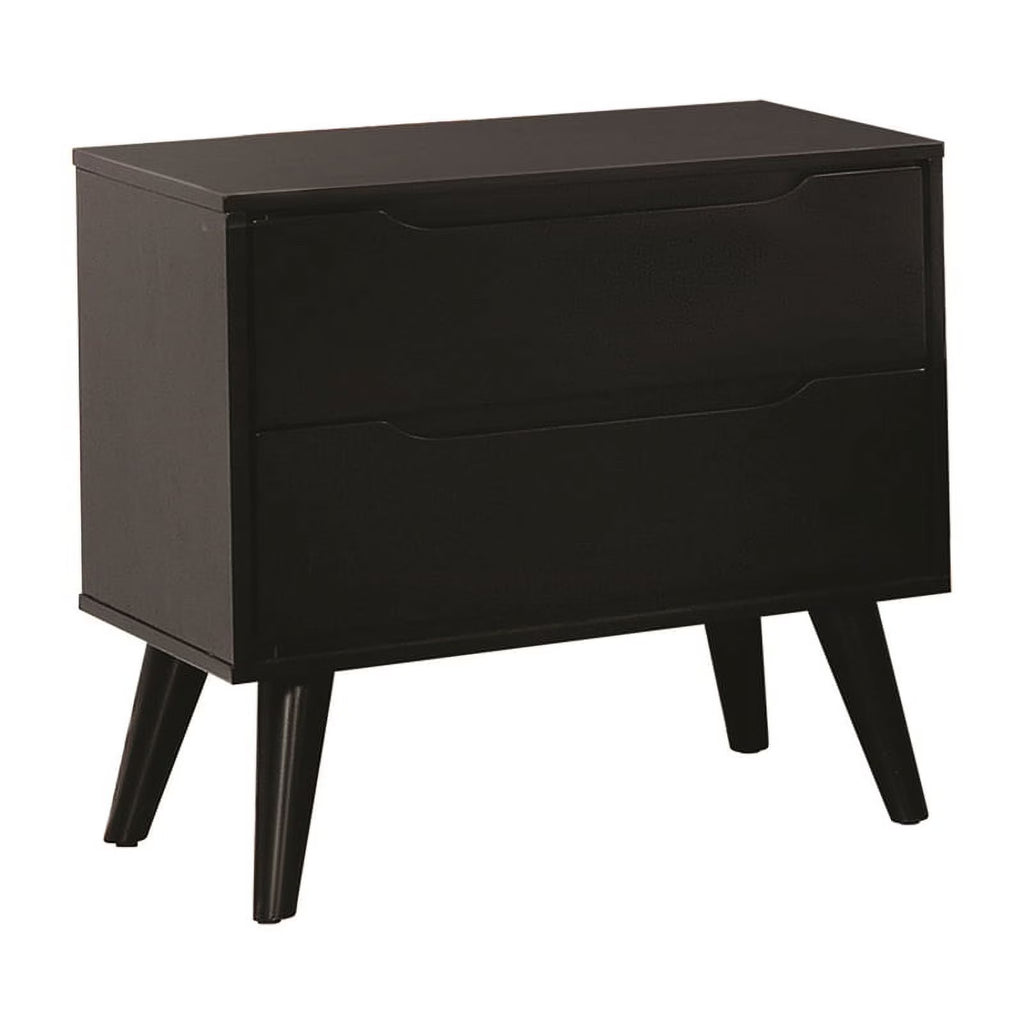 Black 2-Drawer Wood Nightstand R20826