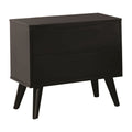 Black 2-Drawer Wood Nightstand R20826