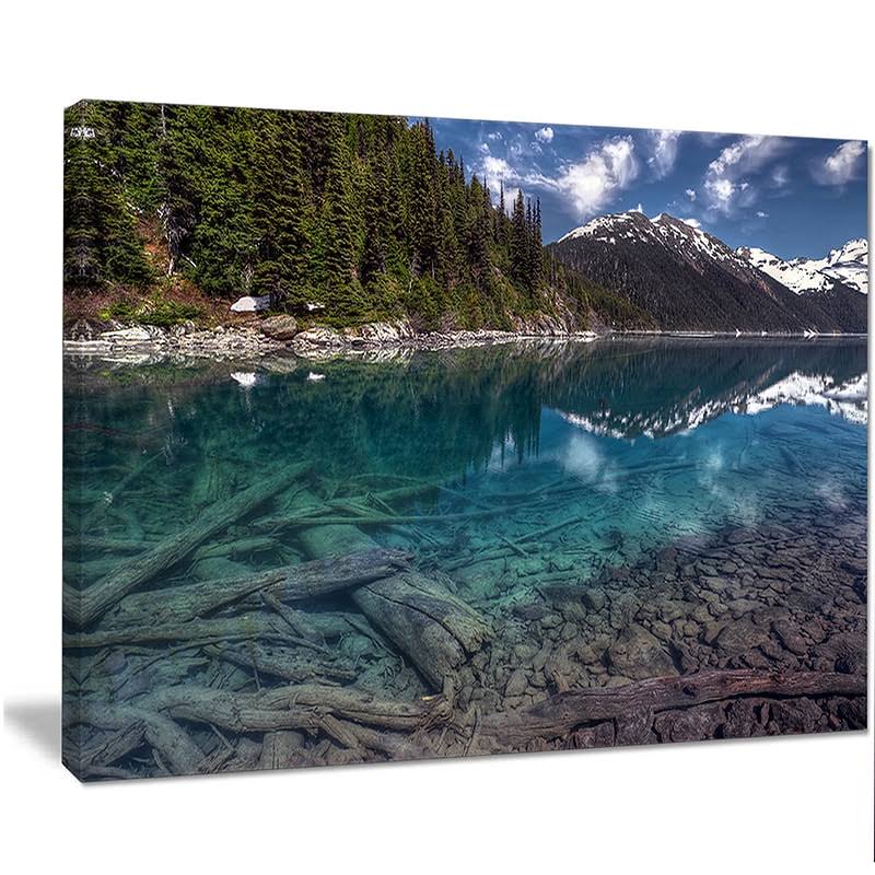 Blue Waters and Mountains Extra Large Landscape Art Canvas - 40 in. Wide x 30 in. High P10296