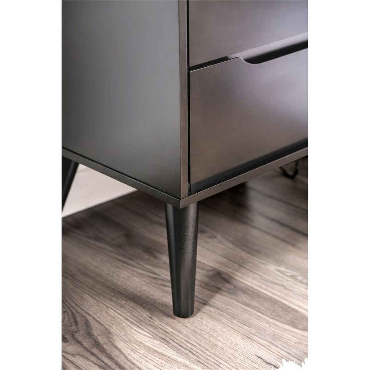 Black 2-Drawer Wood Nightstand R20826