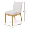 Light Beige Fabric Oak Upholstered Dining Chairs, Set of 2 X589444