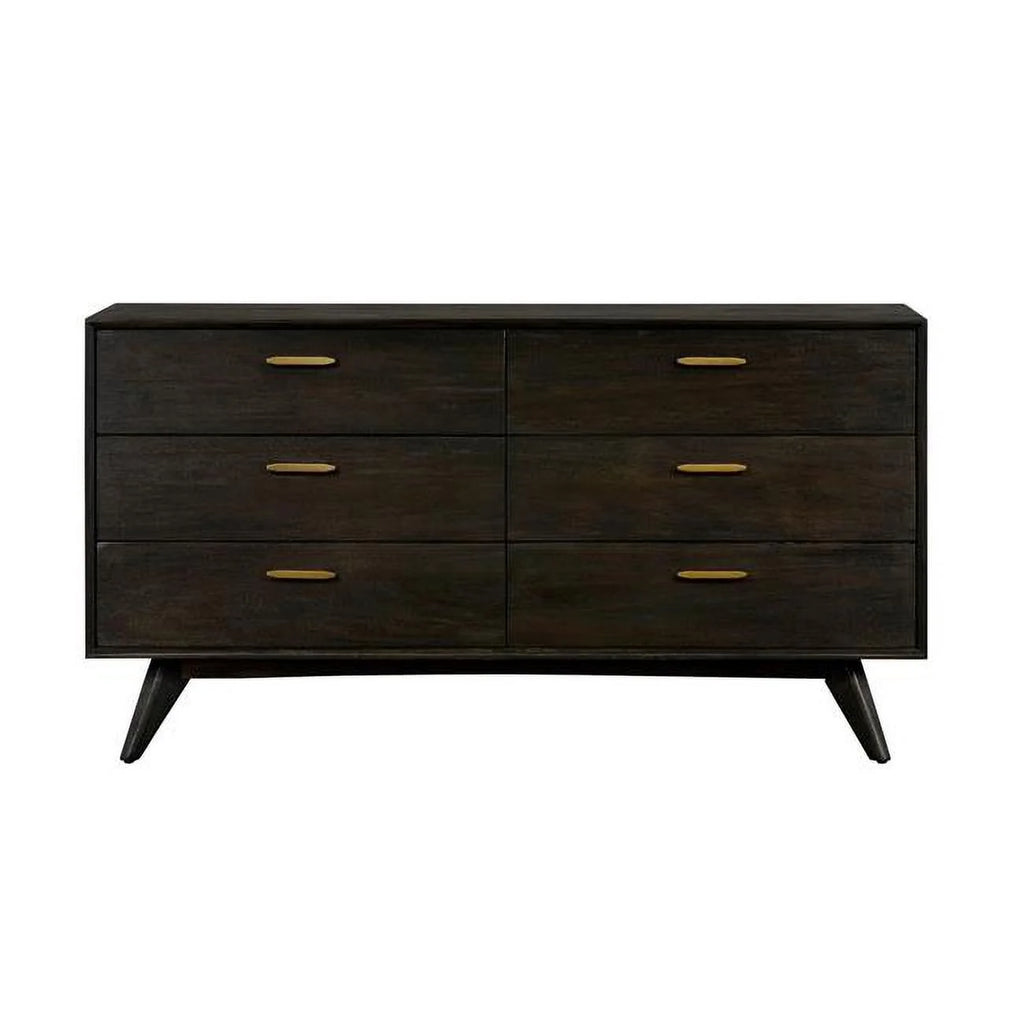 Brown Solid Wood Six Drawer Dresser D811835