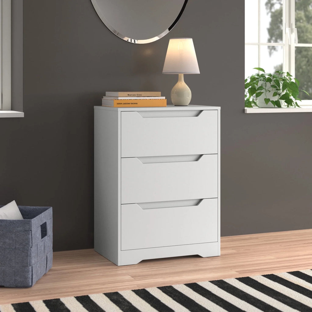 White 3 Drawer Dresser X9487