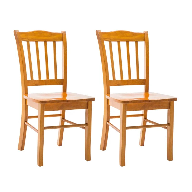 Wood Dining Chairs Set of 2 Oak Finish W755049