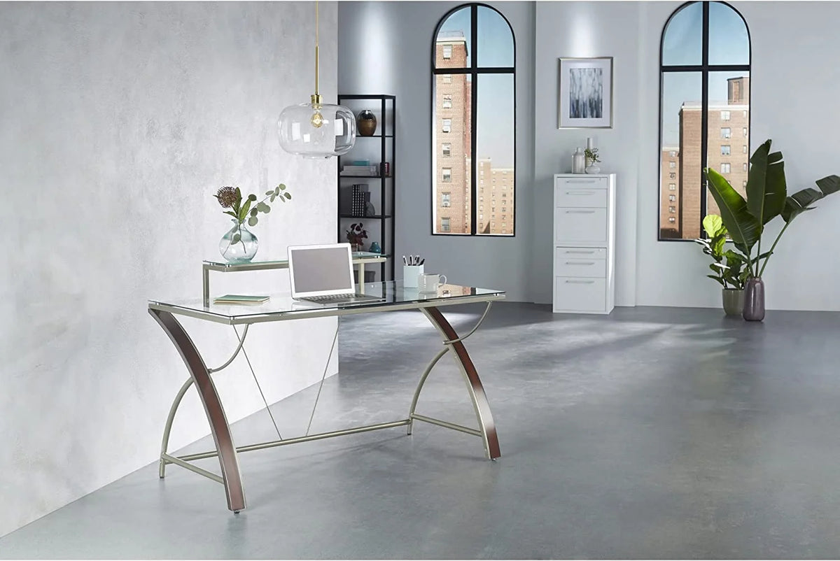 55"W Glass Computer Desk T57903