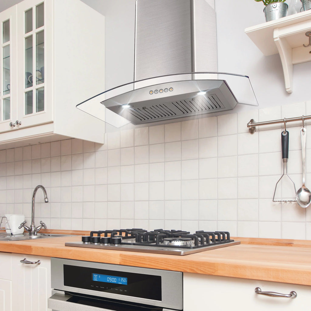 2 Piece Kitchen Appliance Bundle with 30" Electric Range and 30" Wall Mount Range Hood C4822