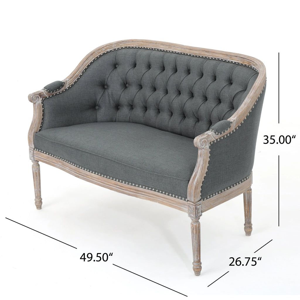 Dark Gray Fabric Loveseat P702661