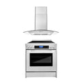 2 Piece Kitchen Appliance Bundle with 30" Electric Range and 30" Wall Mount Range Hood C4822