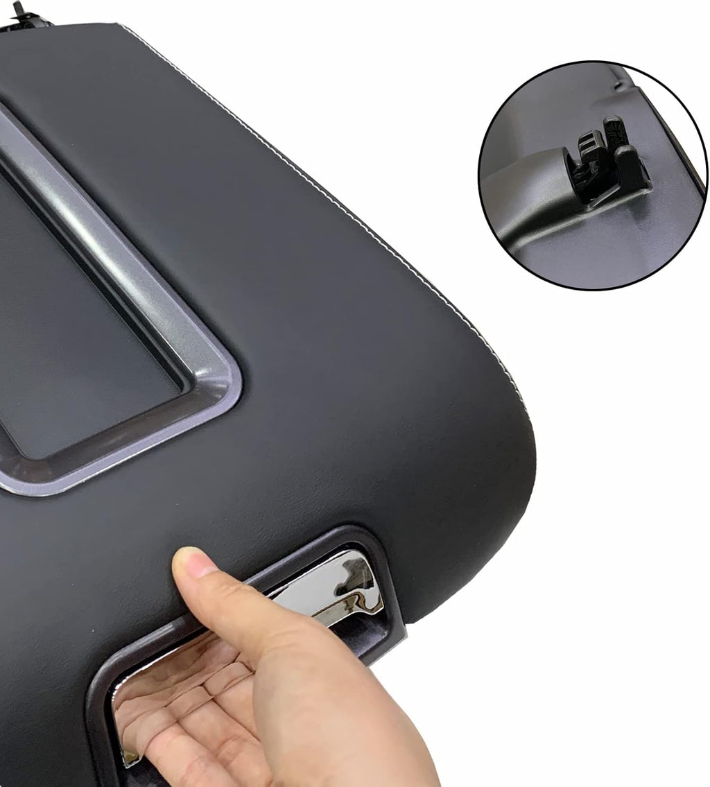 Center Console Armrest Lid with Steel Bracket Black Leather N4583