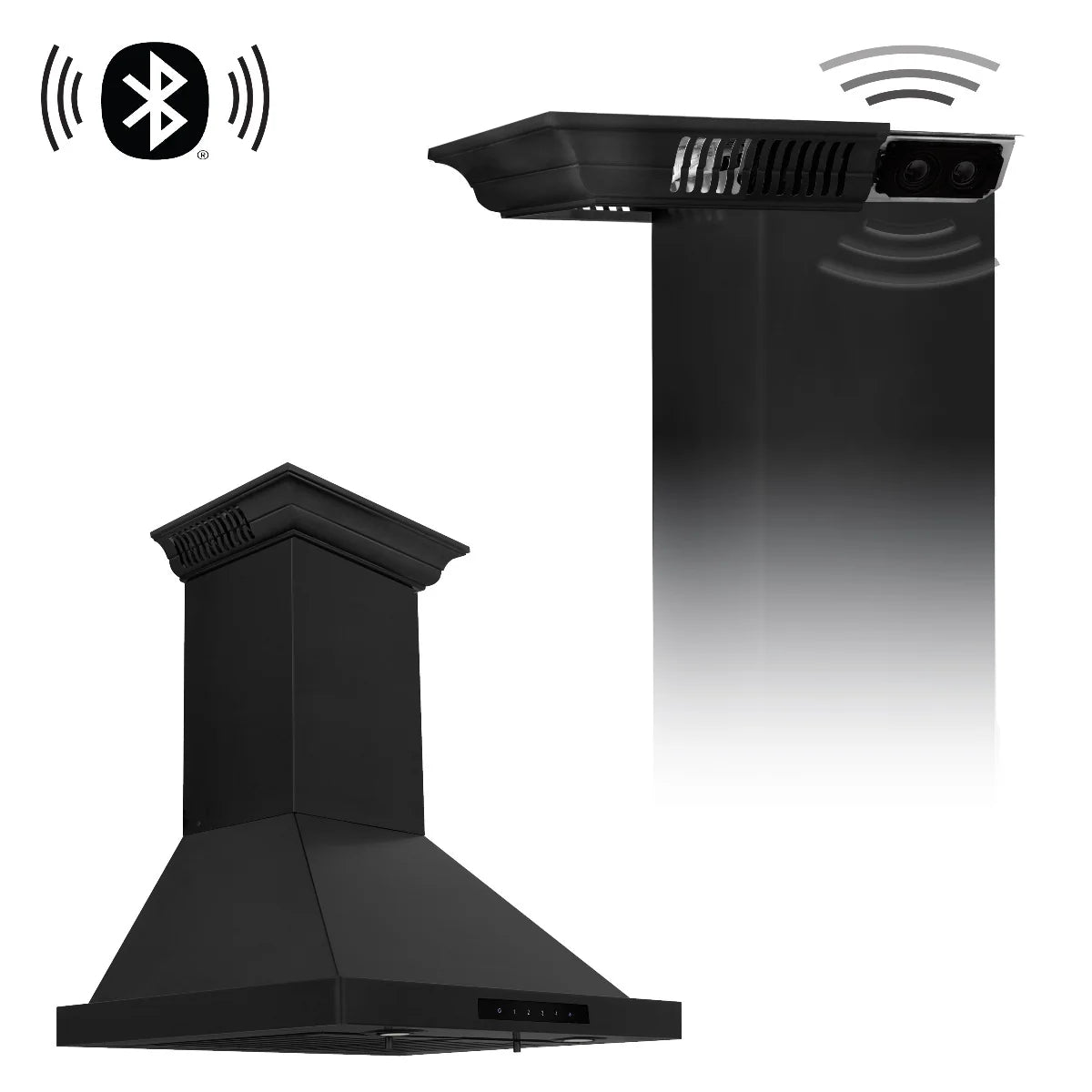 24 in. Wall Mount Range Hood Black Stainless Steel R1098
