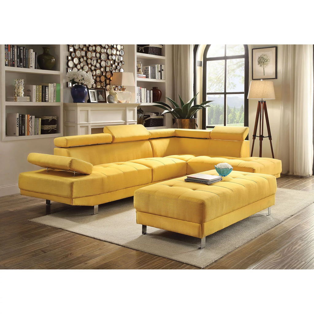 Yellow L Shape Sectional Sofa J723