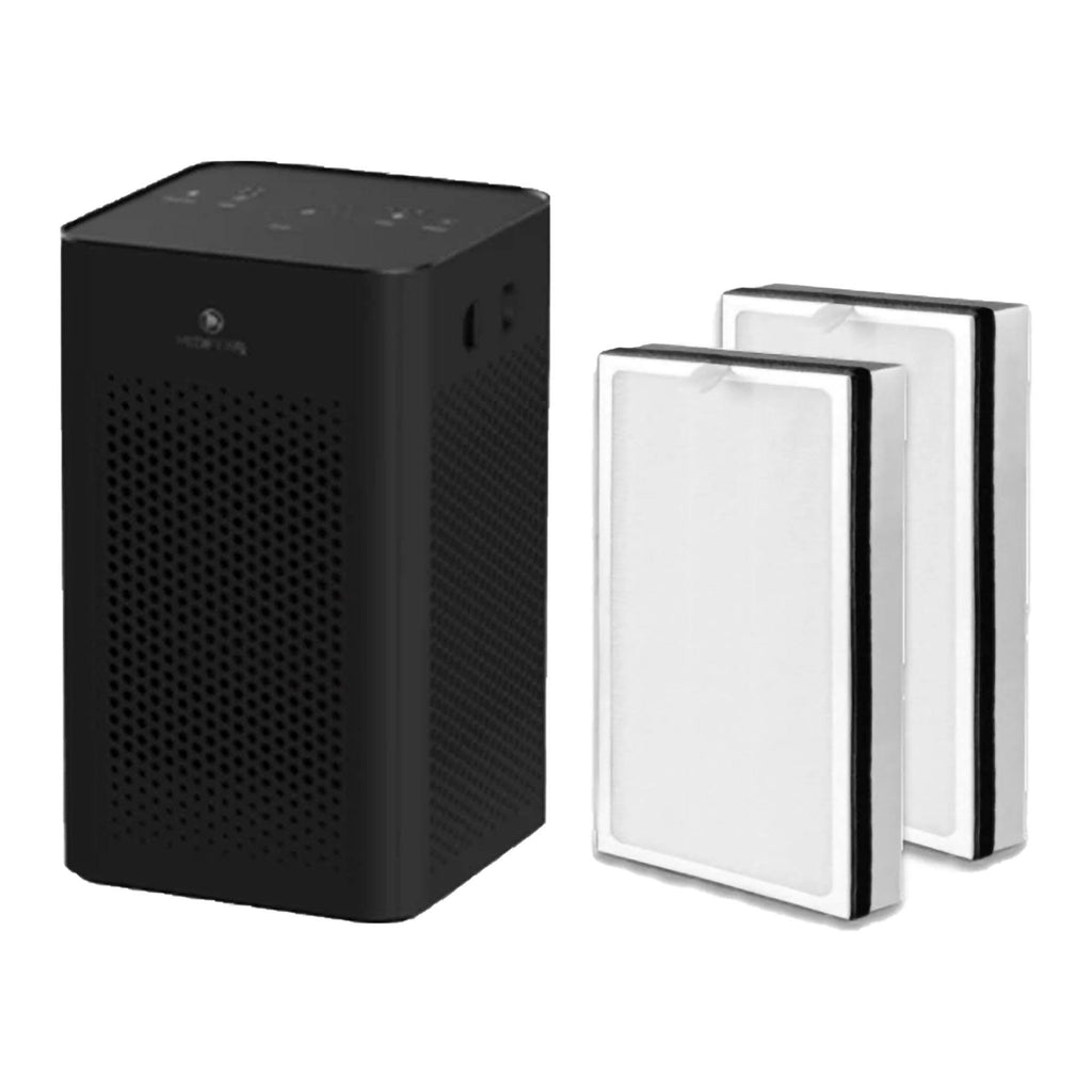 Black Table Top Air Purifier with HEPA Replacement Filters (1 Pair) L959