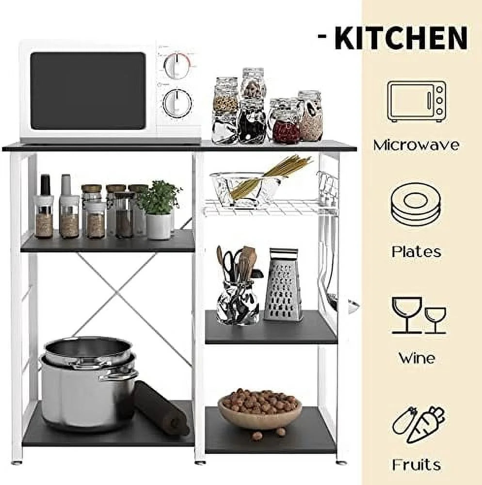 3-Tier Kitchen Baker's Rack Microwave Stand Black P261