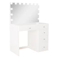 Modern White Vanity Desk with 5 Drawers U4659