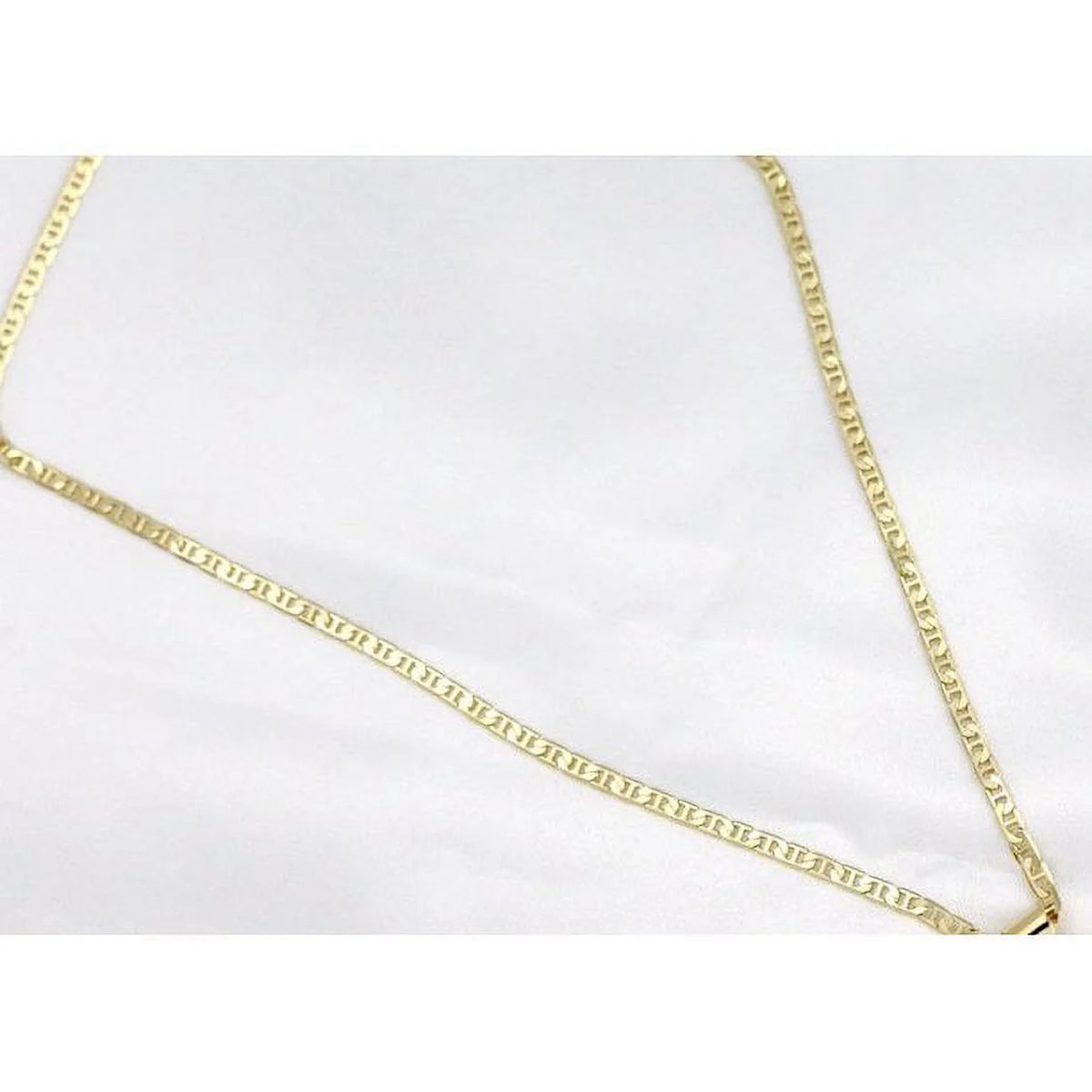 14K Bonded Gold Cuban Chain Necklace with Initial Letters Charm Y47577