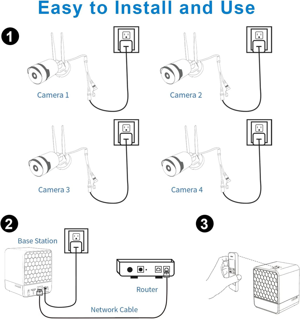 Outdoor Security Camera System with Two Cameras and Base Station G244094