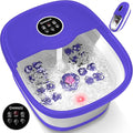 Collapsible Foot Spa Bath with Heat, Remote Control, Bubbles, Pumice Stone, Red Light, Timer, 16 Massage Roller T450423