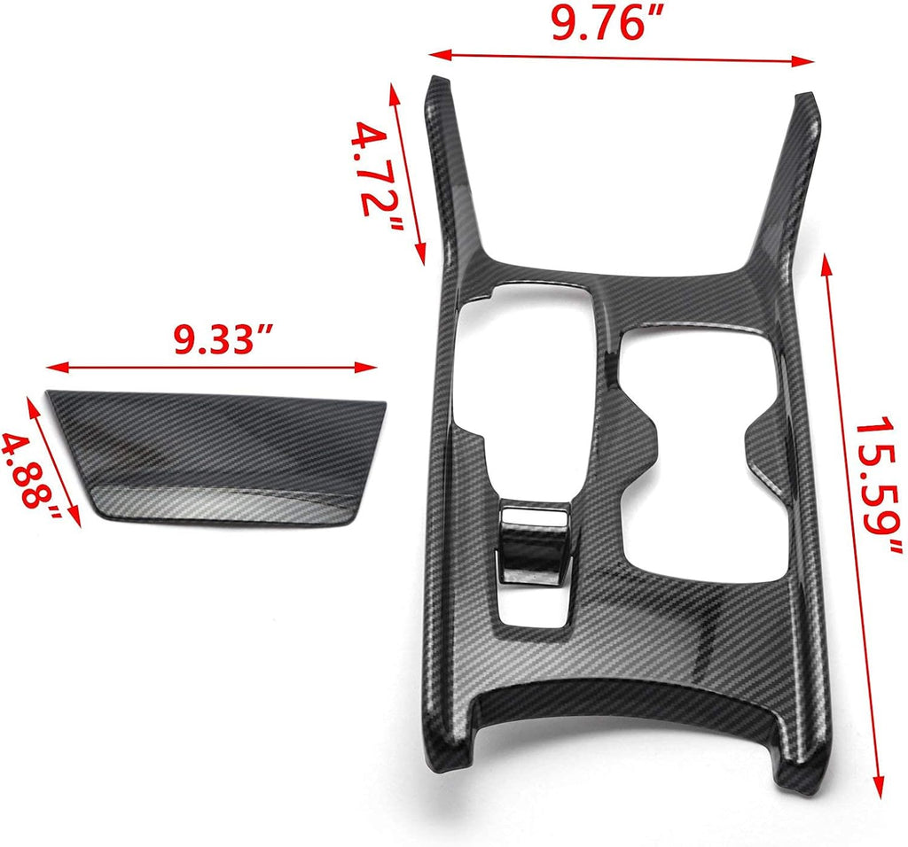 Interior Gear Shift Box Water Cup Holder Panel Cover Trim ABS Carbon Fiber Style H23977