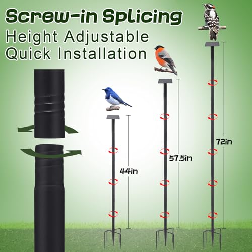 68in Adjustable Heavy-Duty Bird Feeder Pole with 5 Prong Base B93962