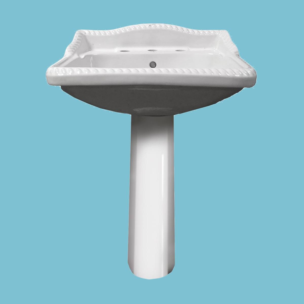 White Widespread Roped Pedestal Sink H46757