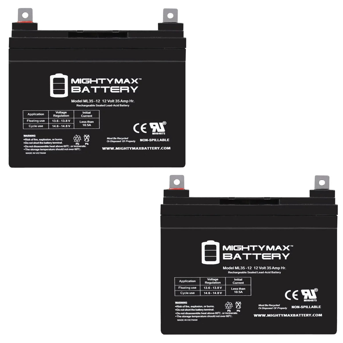 12V 35AH SLA Battery 2 Pack H2196