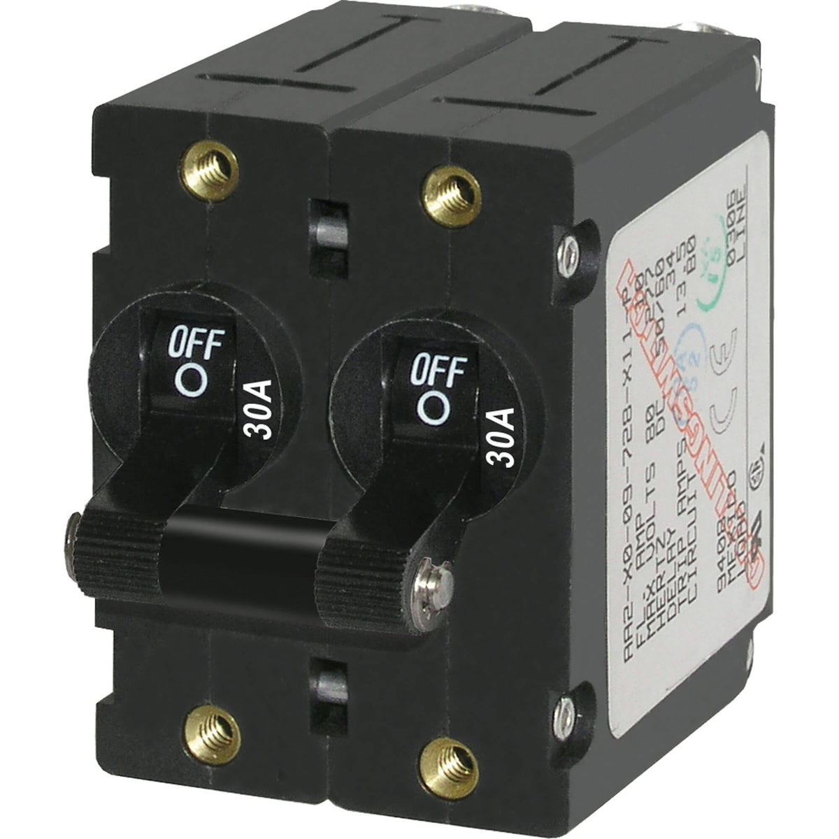 30A Black Double Pole Toggle V79819