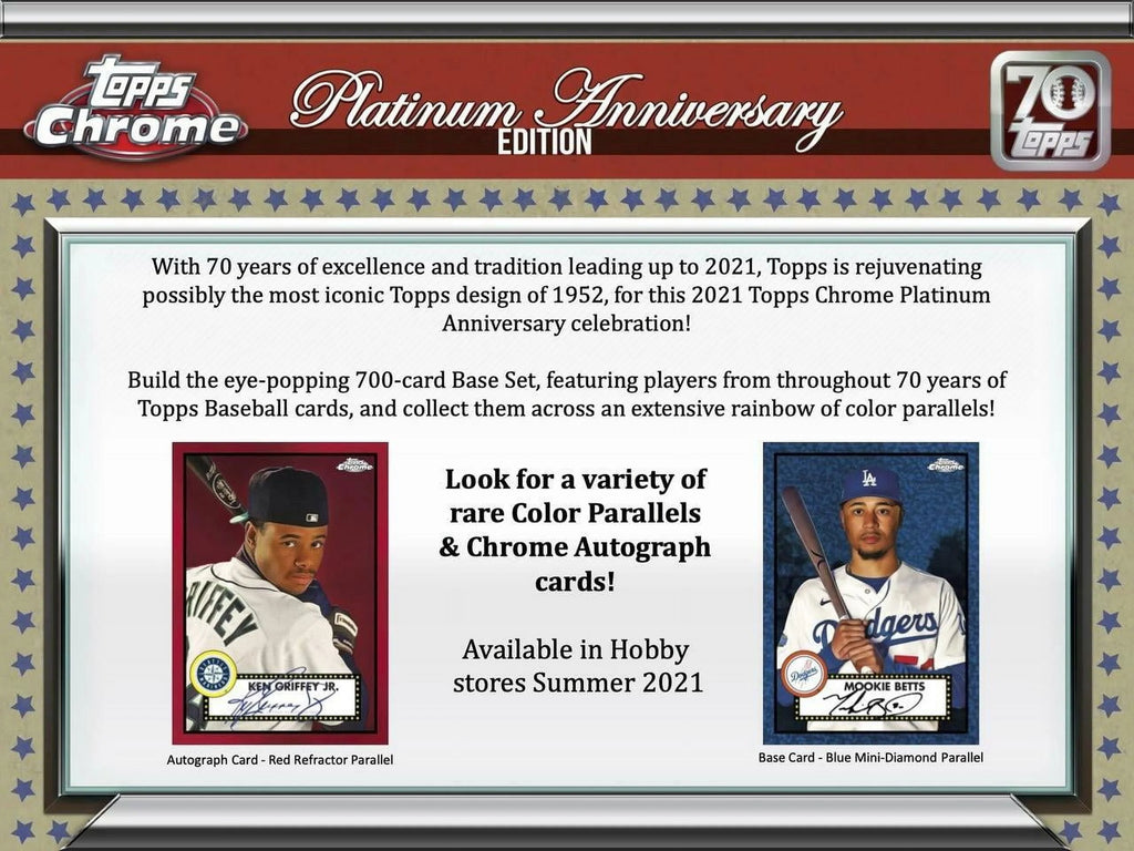 Topps Chrome Baseball Platinum Anniversary Hobby I3086