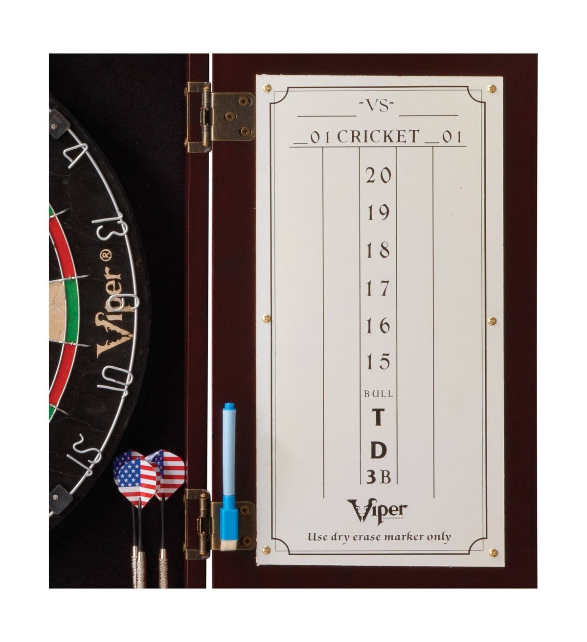 Sisal/Bristle Steel Tip Dartboard & Cabinet Bundle D3705