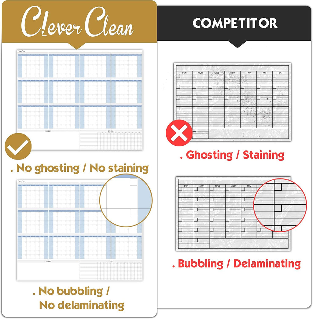 Large Dry Erase Wall Calendar 48x60 Undated Yearly Planner N428