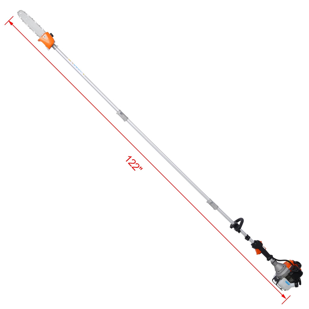 10 in 1 52CC 2-Cycle Garden Tool System with Pole Saw, Hedge Trimmer, Grass Trimmer, and Brush Cutter P7884