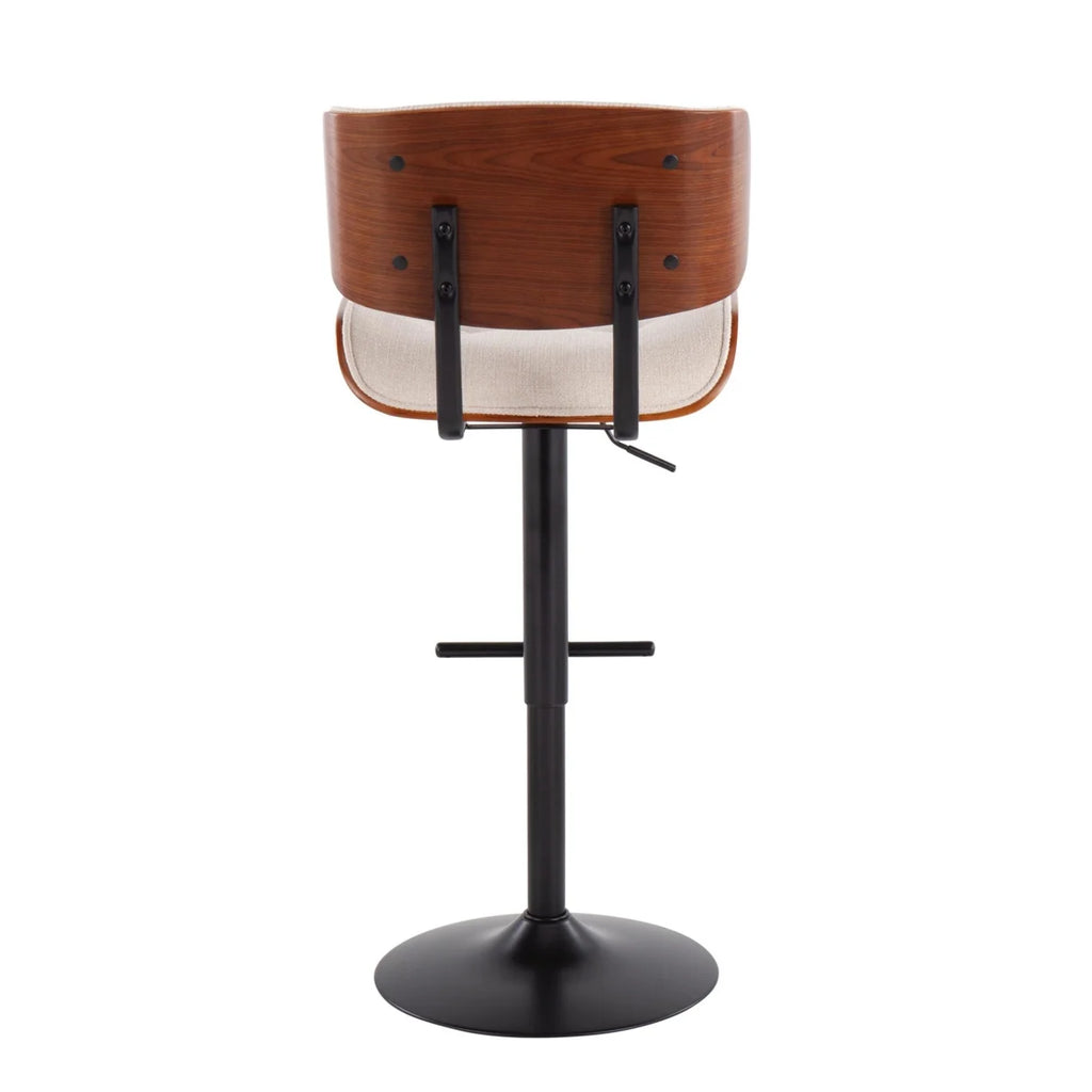Black Metal Barstool with Walnut Wood Accent W677