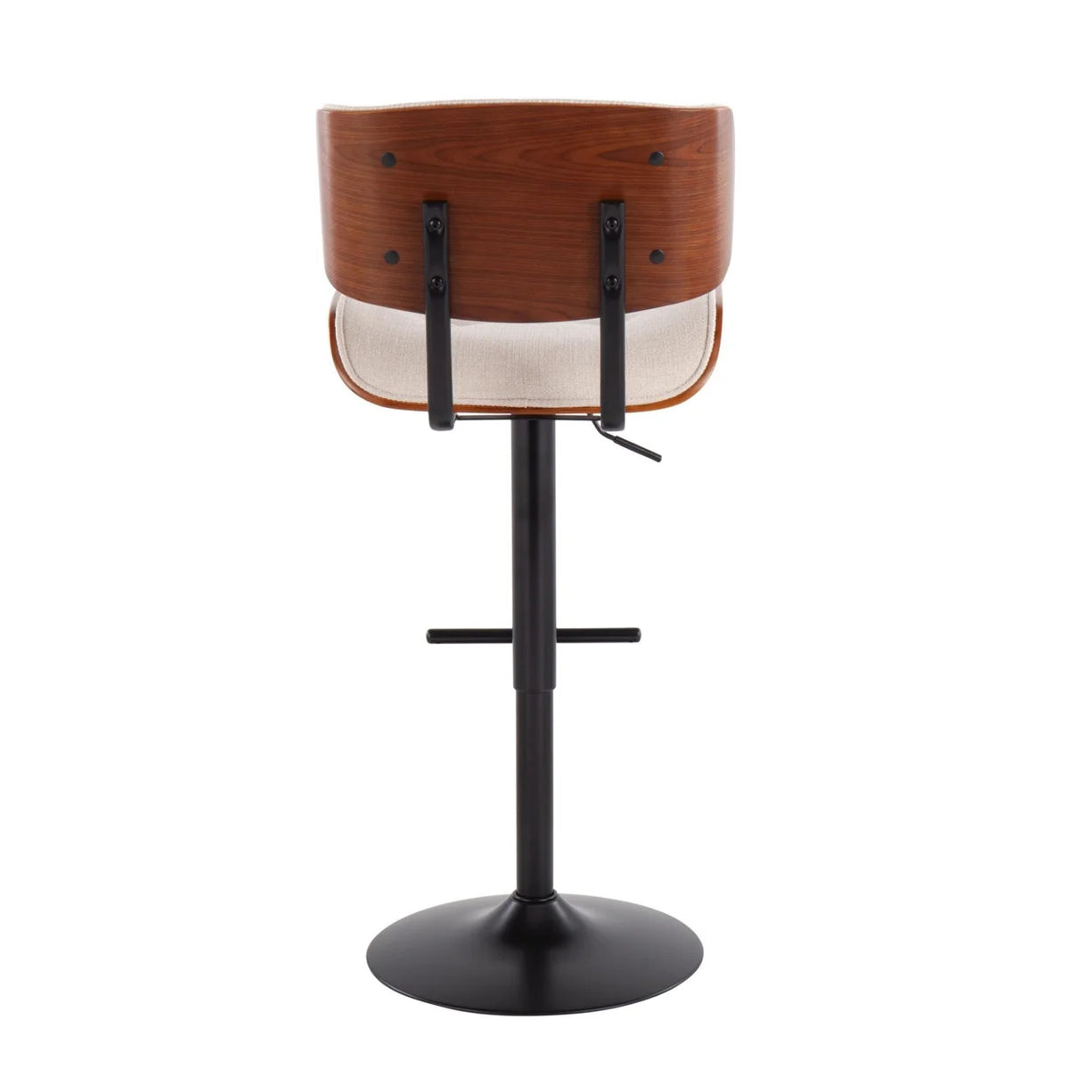 Black Metal Barstool with Walnut Wood Accent W677