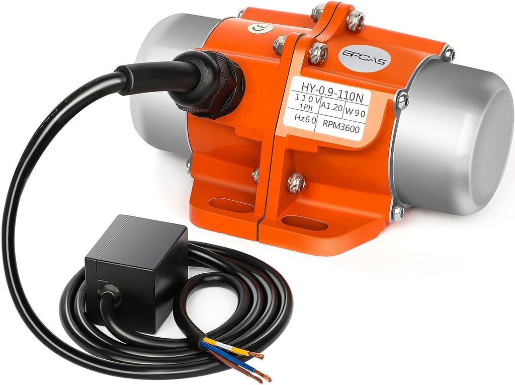 90W Concrete Vibrator Vibration Motor Single Phase AC 110V 3600RPM Aluminum Alloy Case Electric Asynchronous Vibrating Vibrators for Shaker Table K729