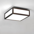 White Square Bath Flushmount Light D943