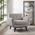 Light Gray Herringbone Fabric Armchair B67376