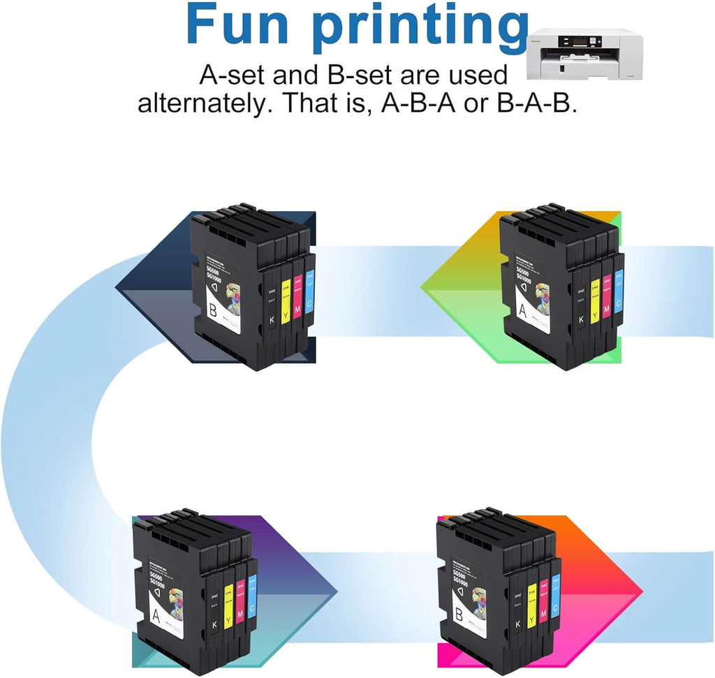Sublimation Ink Cartridge 8-Pack for Sawgrass Virtuoso SG500 SG1000 Printer O58217