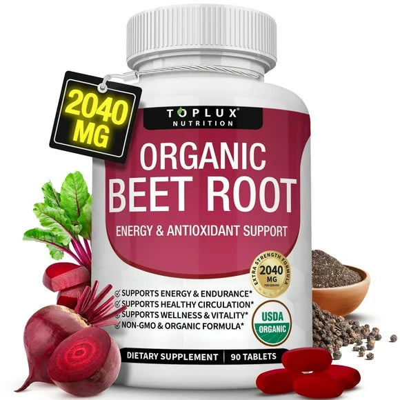 Organic Beet Root Capsules 2040mg 90 Tablets H994728