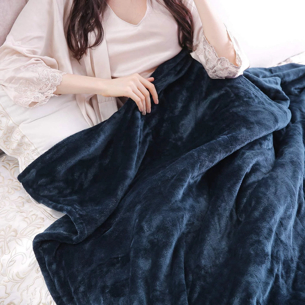 Electric Heated Blanket Twin Size Blue A5081