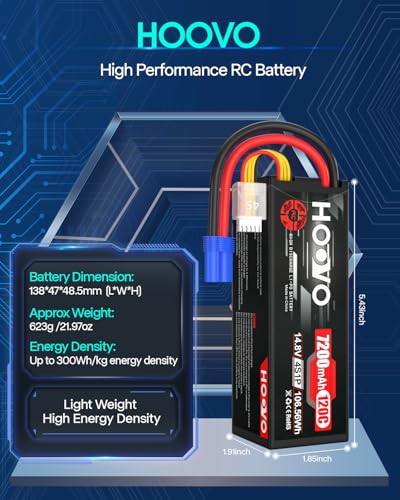 7.4V 70C 6200mAh 2S Lipo Battery Hard Case with Plug 2 Packs U2425