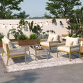 4-Piece Patio Furniture Set with Tempered Glass Table G80031