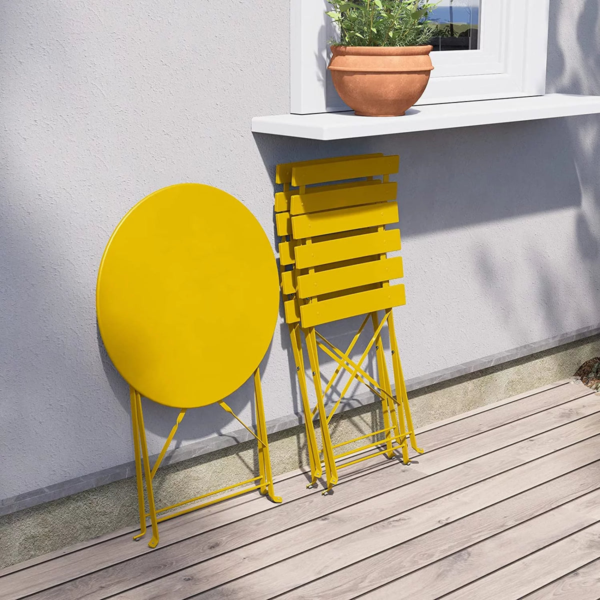 3 Piece Folding Steel Patio Bistro Set O31494