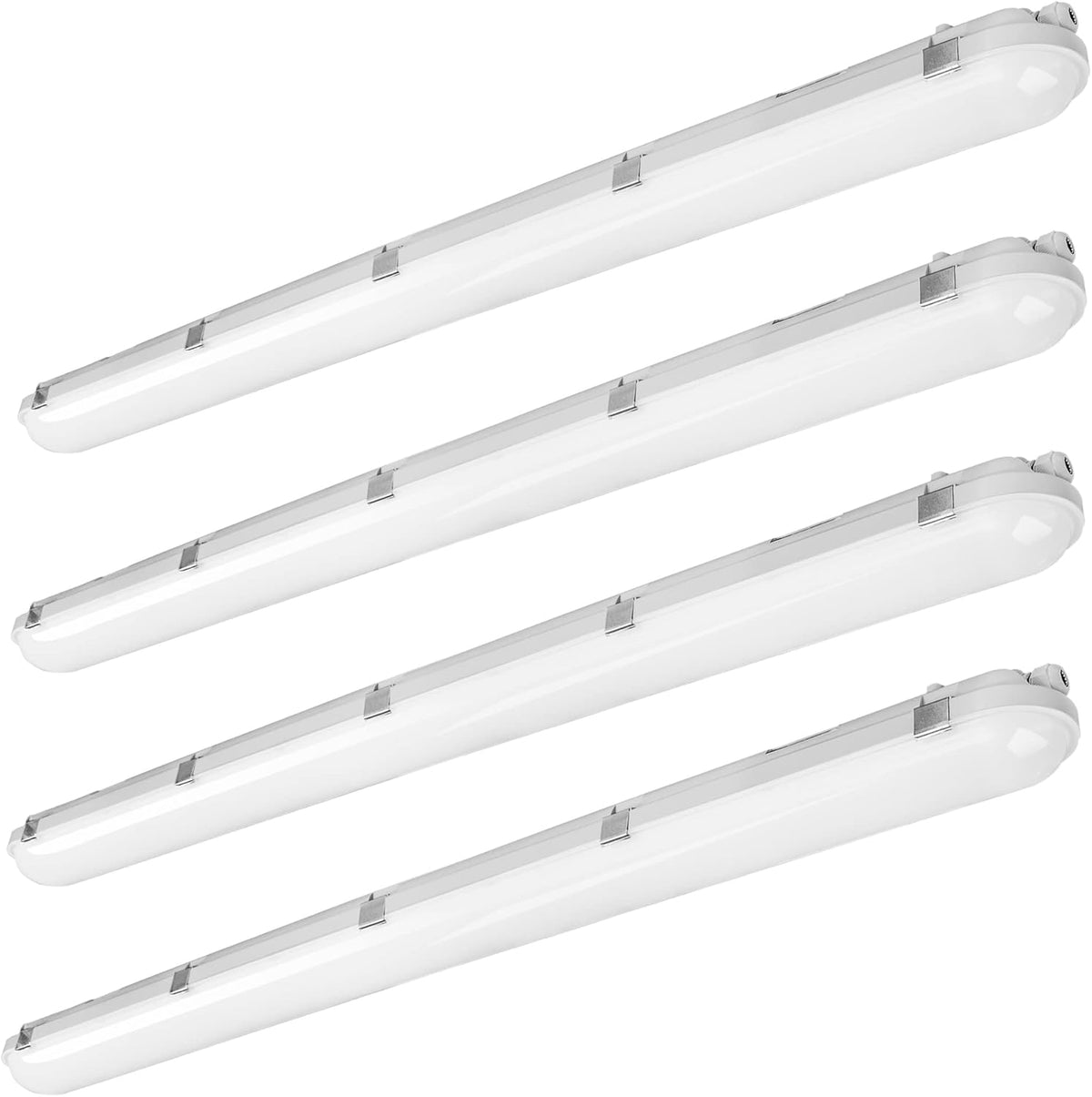 4 Pack 4FT 40W LED Vapor Tight Light, 4400 Lumens 5000K, IP65 Waterproof, 0-10V Dimmable J112