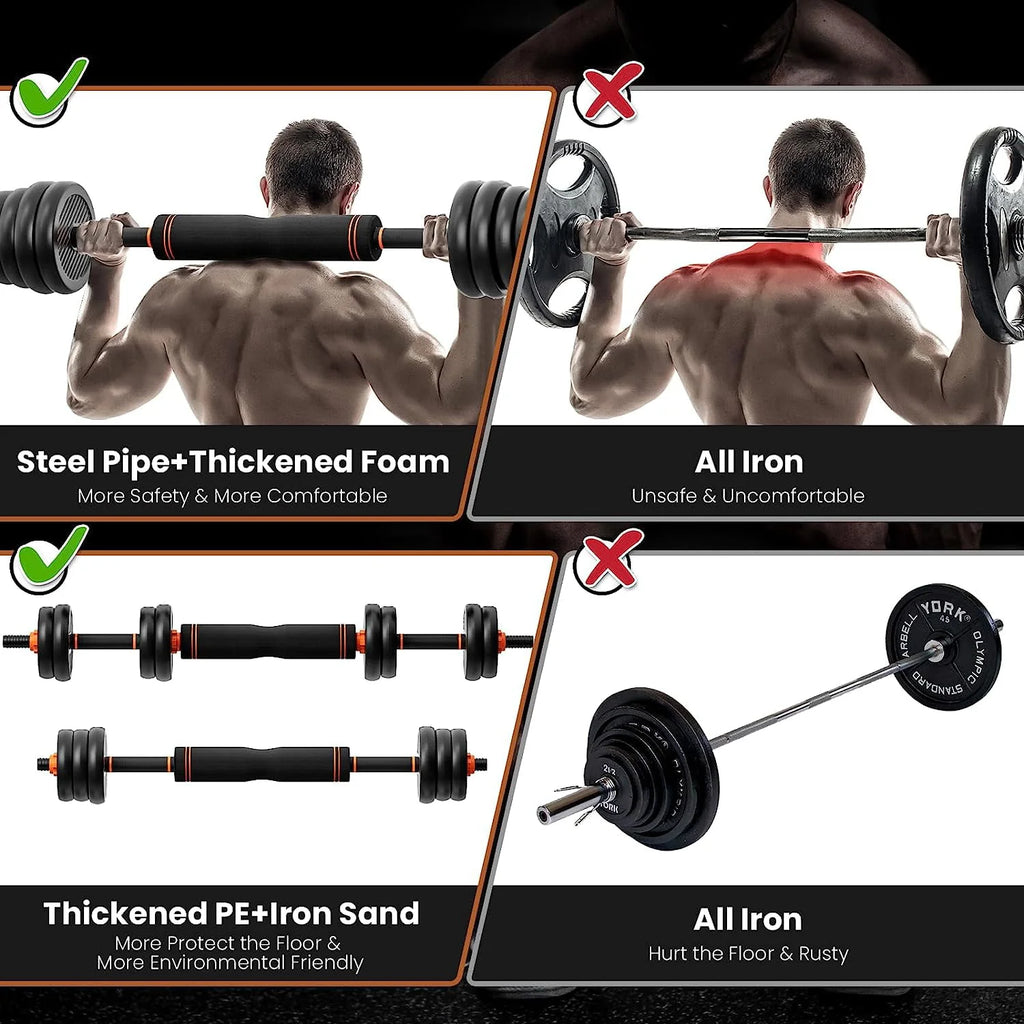 77 lbs Adjustable Dumbbell Set Black L353