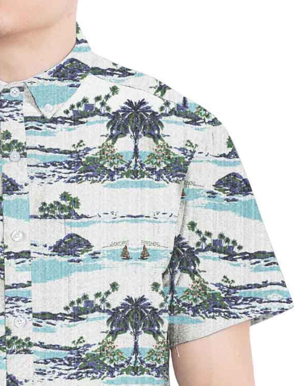 Men's Hawaiian Shirt 4-Pack Short Sleeve Button Down Cotton Blend Y87183