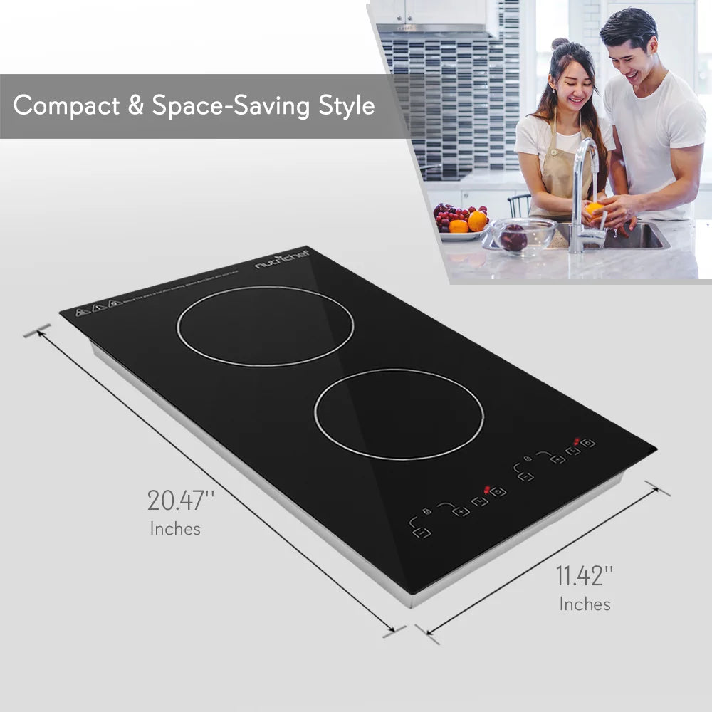 1800W Dual Induction Countertop Cooktop Burner E6302