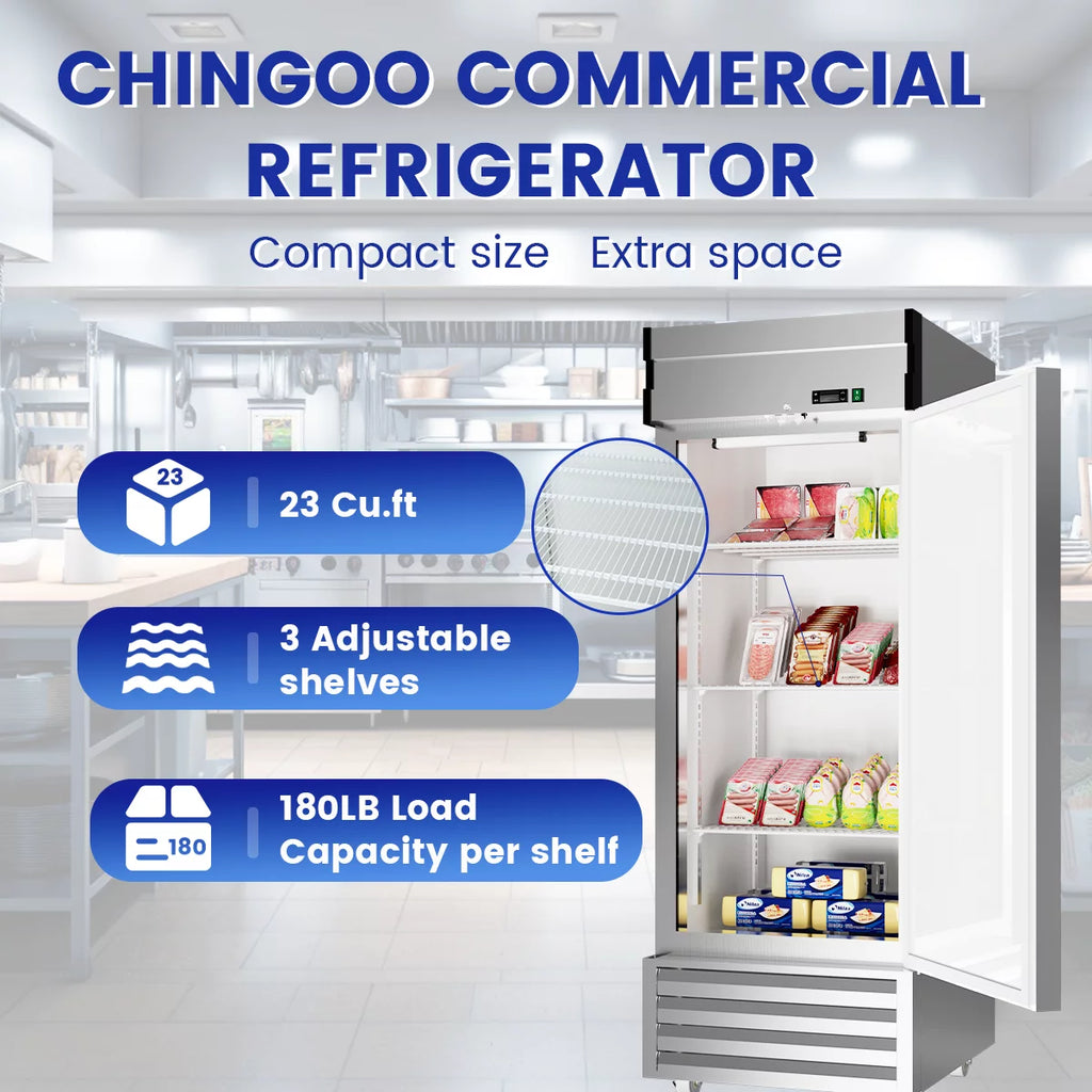 27 Cu.ft Single Door Stainless Steel Reach-in Refrigerator M683552