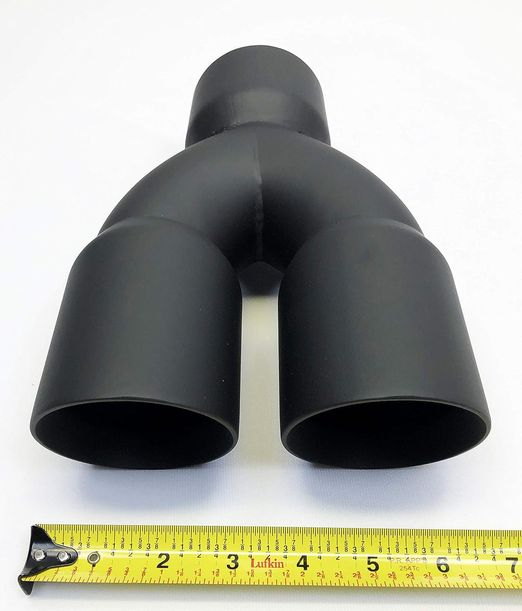 Dual 3.00" Inlet Matte Black Stainless Exhaust Tip Pack of 2 Y3775