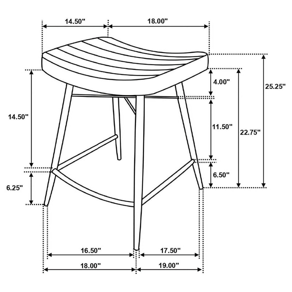 25" Leather Upholstered Counter Height Stool in Camel E12502