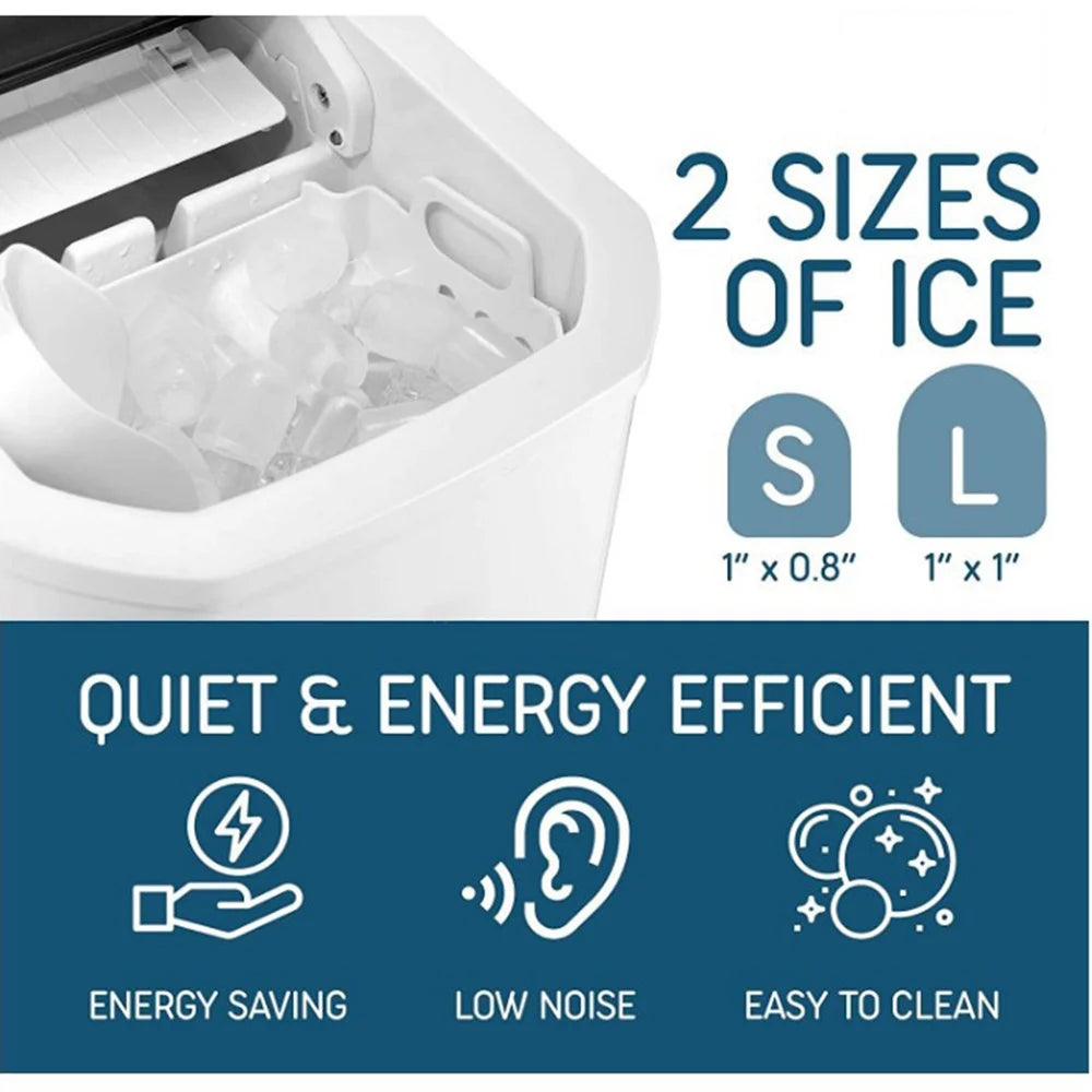 Countertop Ice Maker with Ice Scoop and Basket, 2 Ice Sizes V787