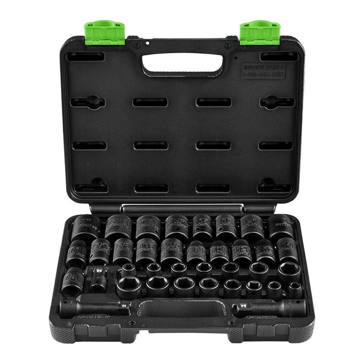 3/8 in., 1/2 in. Drive SAE and Metric Impact Socket Set, 37 Piece N888482